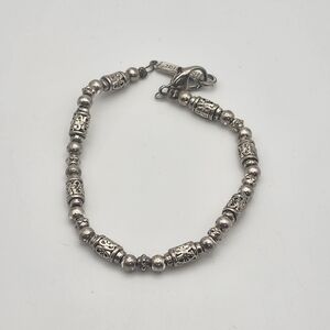 Napier Silver Tone Beaded Bracelet (7")